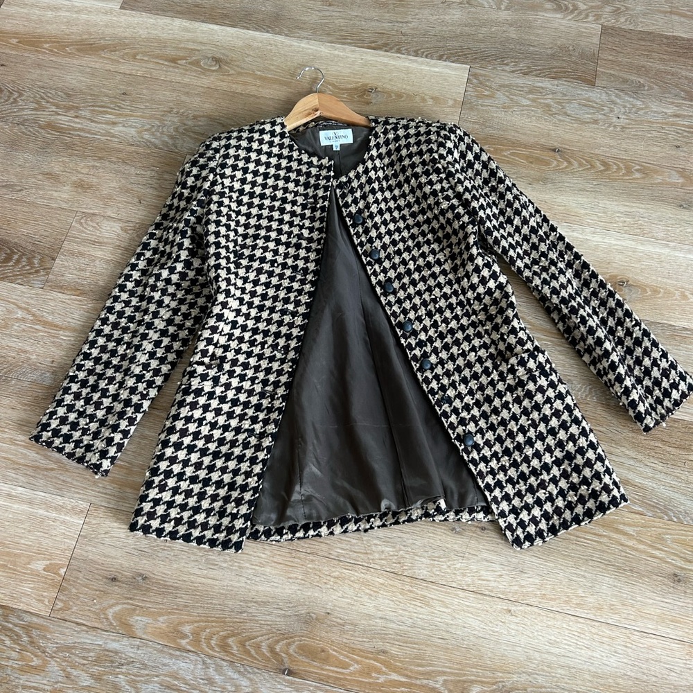 Authentic Valentino Miss V Vintage 80s Long Jacket Sz 40 or U.S. 6